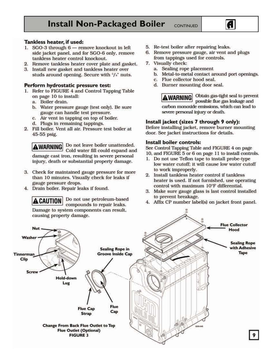 Install non-packaged boiler | Weil-McLain 550-141-829/1201 User Manual | Page 9 / 32