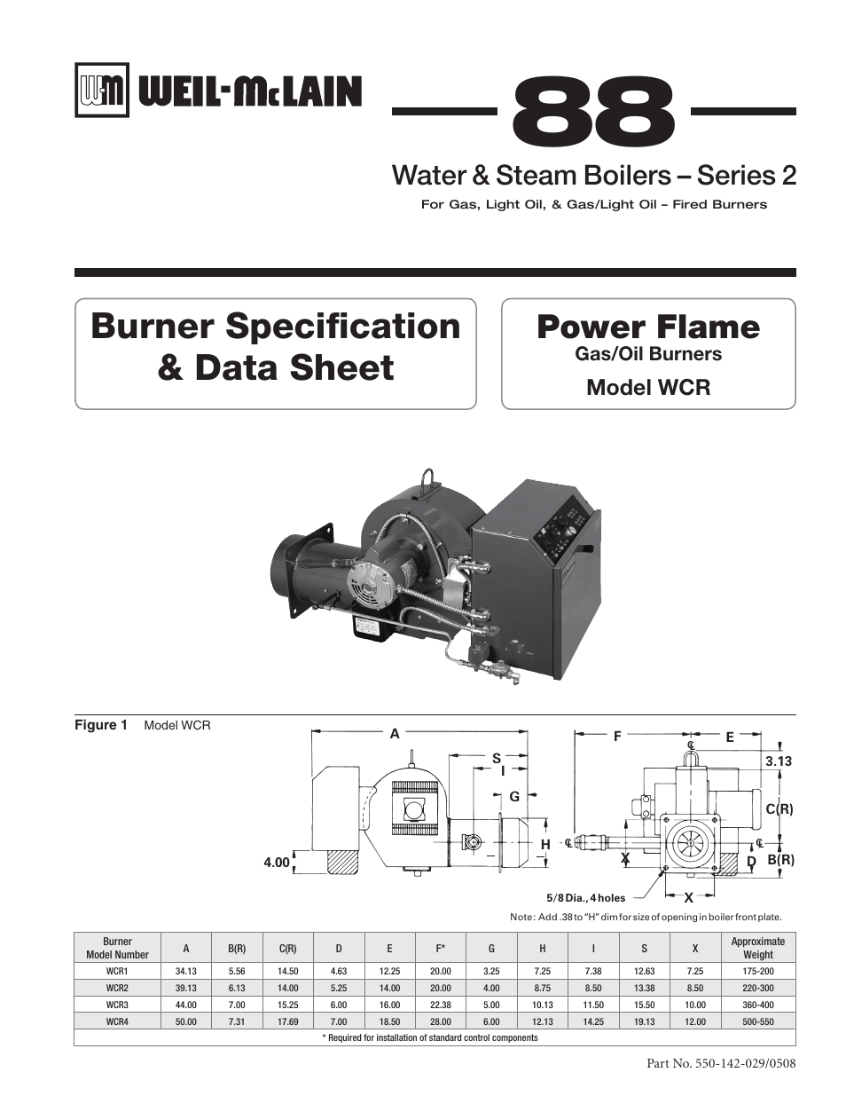 Weil-McLain WCR User Manual | 4 pages