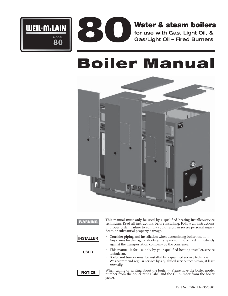 Weil-McLain 80 User Manual | 40 pages