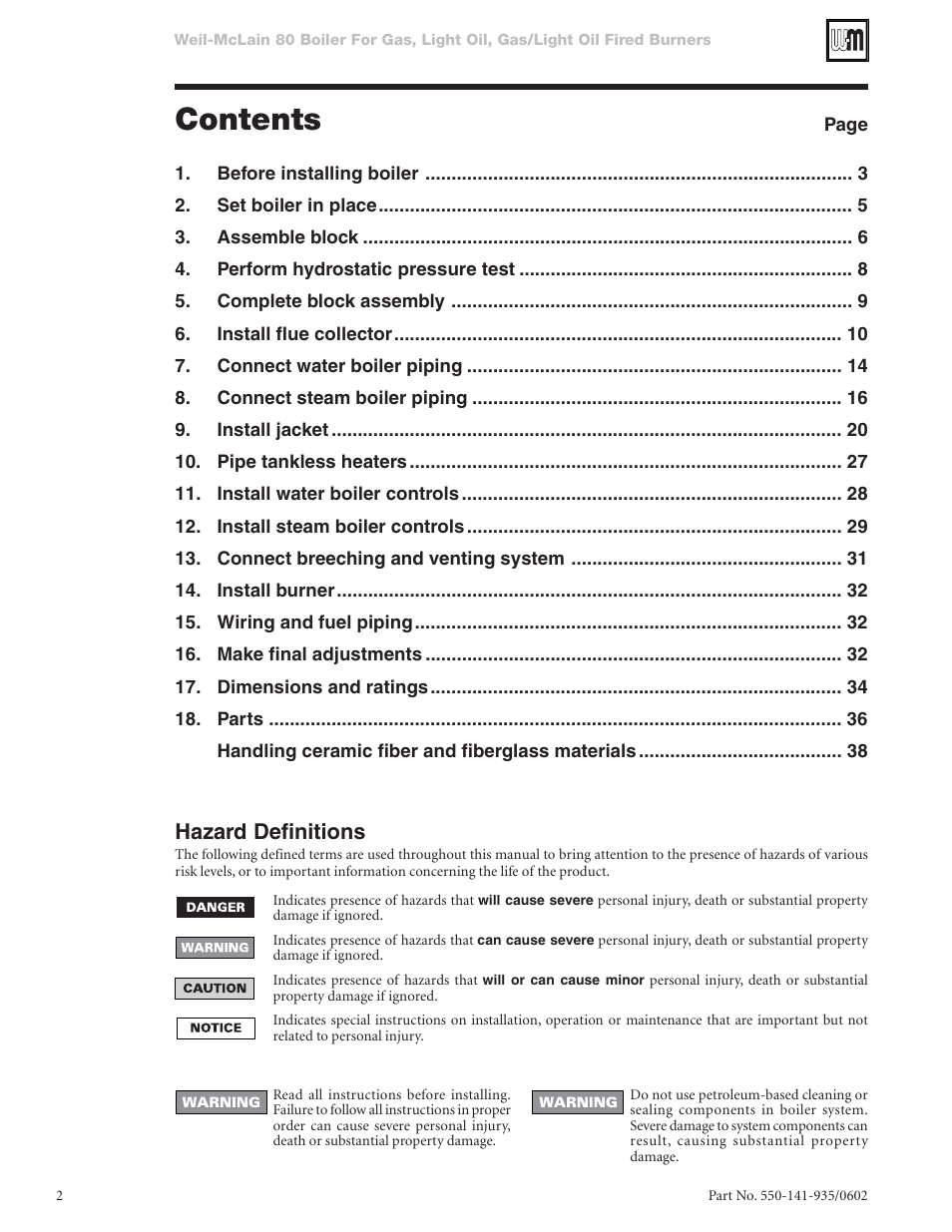 Weil-McLain 80 User Manual | Page 2 / 40
