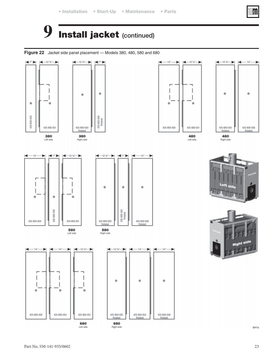 Install jacket | Weil-McLain 80 User Manual | Page 23 / 40