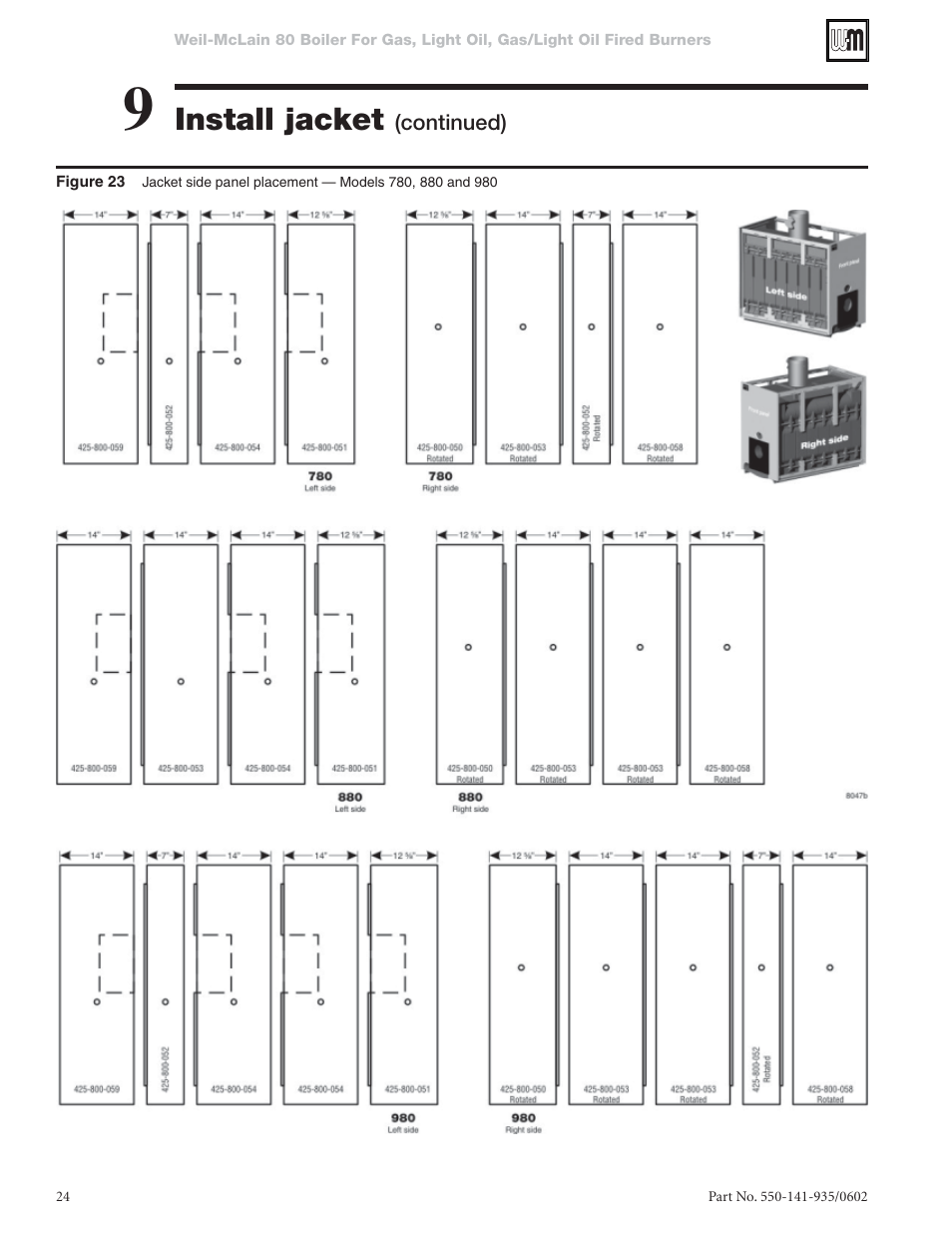 Install jacket | Weil-McLain 80 User Manual | Page 24 / 40