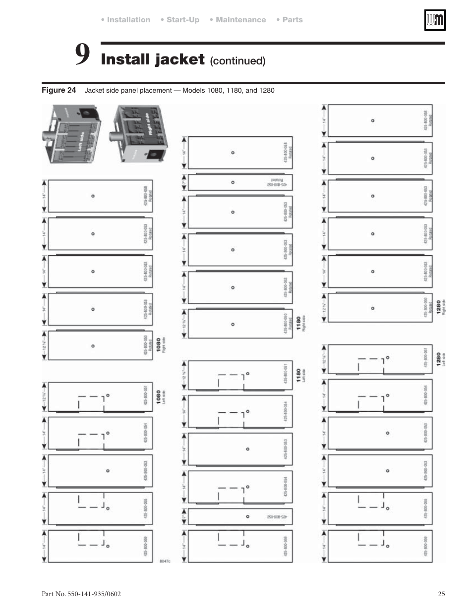 Install jacket | Weil-McLain 80 User Manual | Page 25 / 40