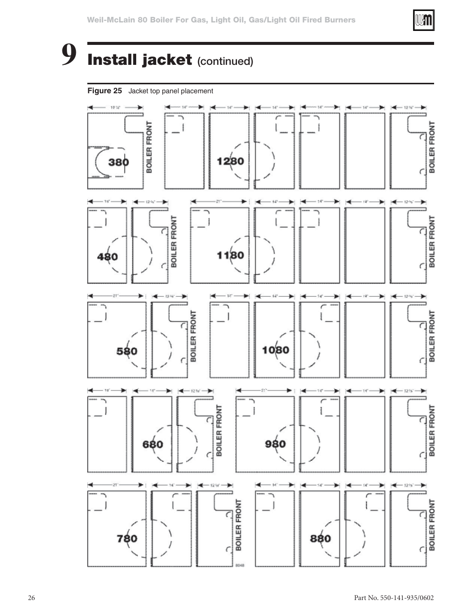 Install jacket | Weil-McLain 80 User Manual | Page 26 / 40