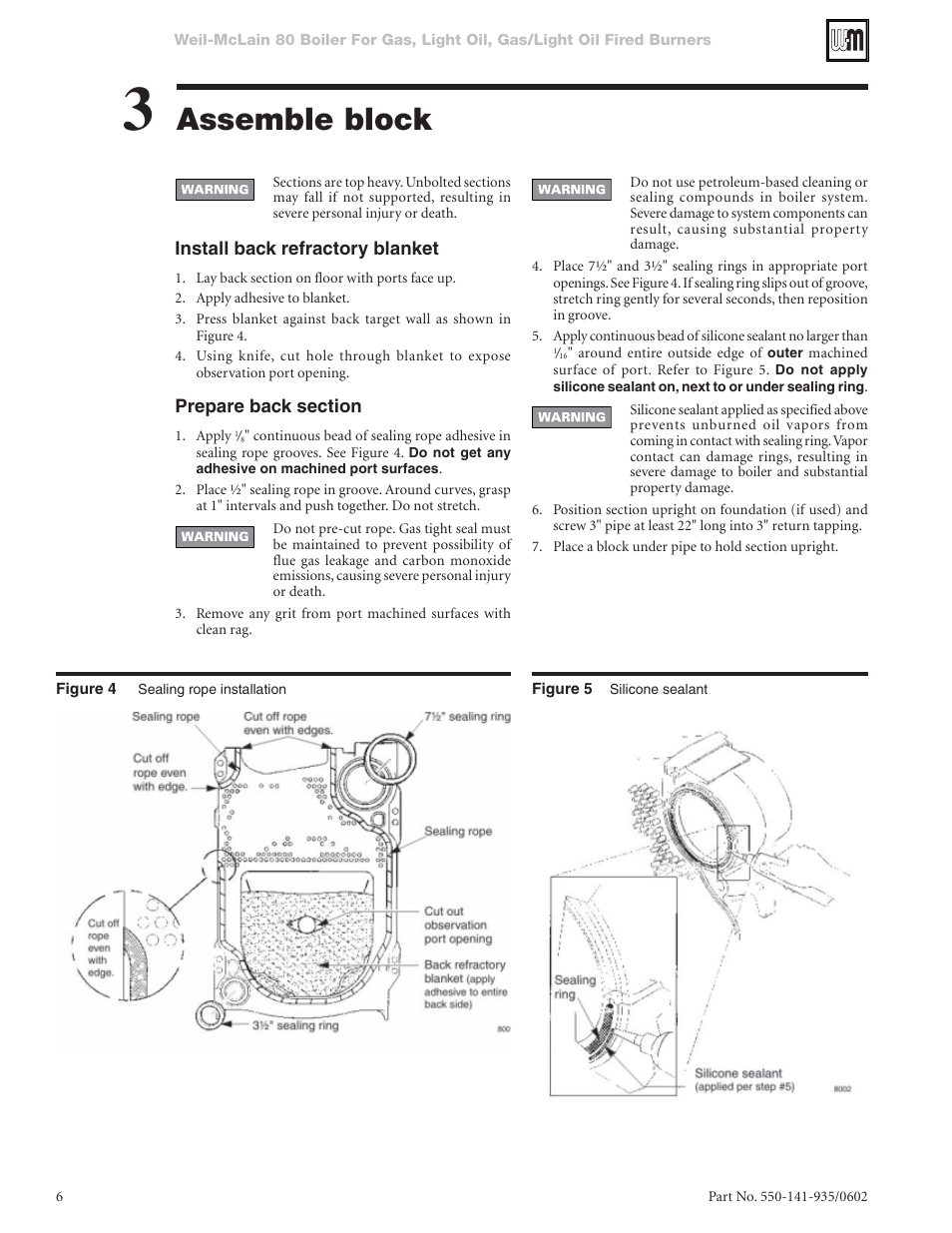 Assemble block | Weil-McLain 80 User Manual | Page 6 / 40