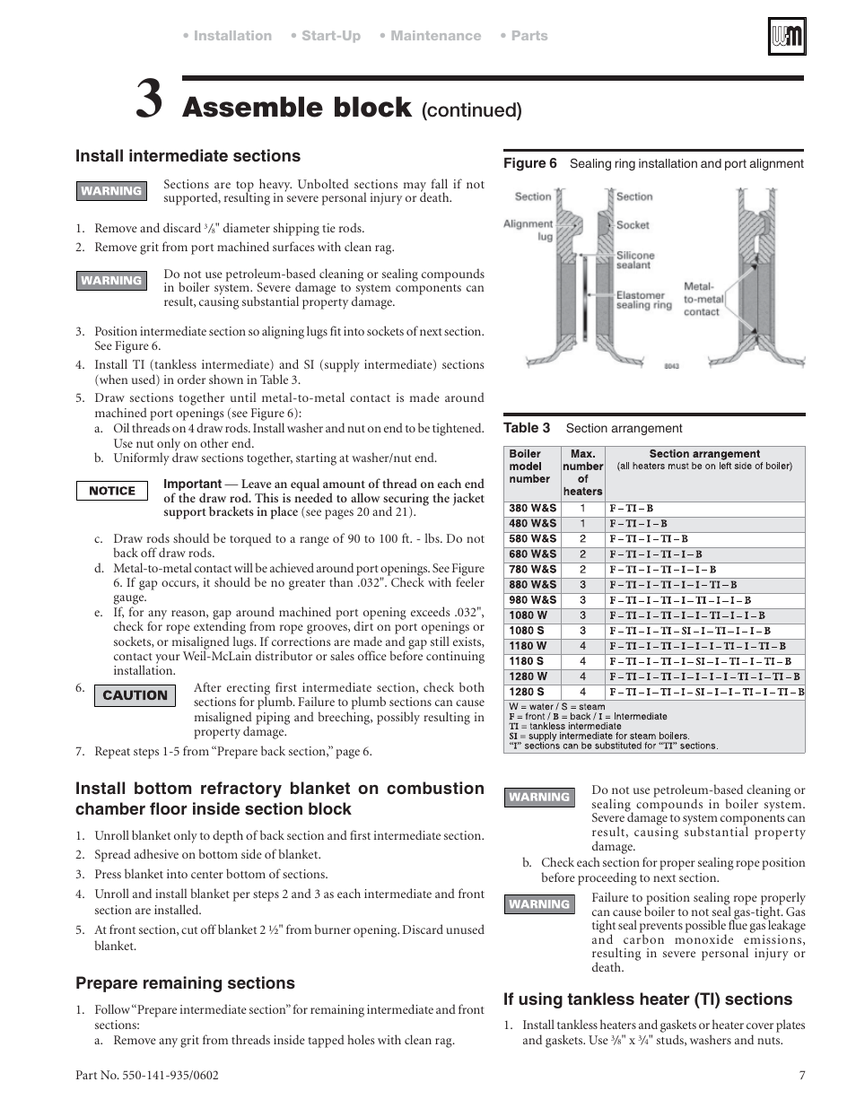 Assemble block, Continued) | Weil-McLain 80 User Manual | Page 7 / 40