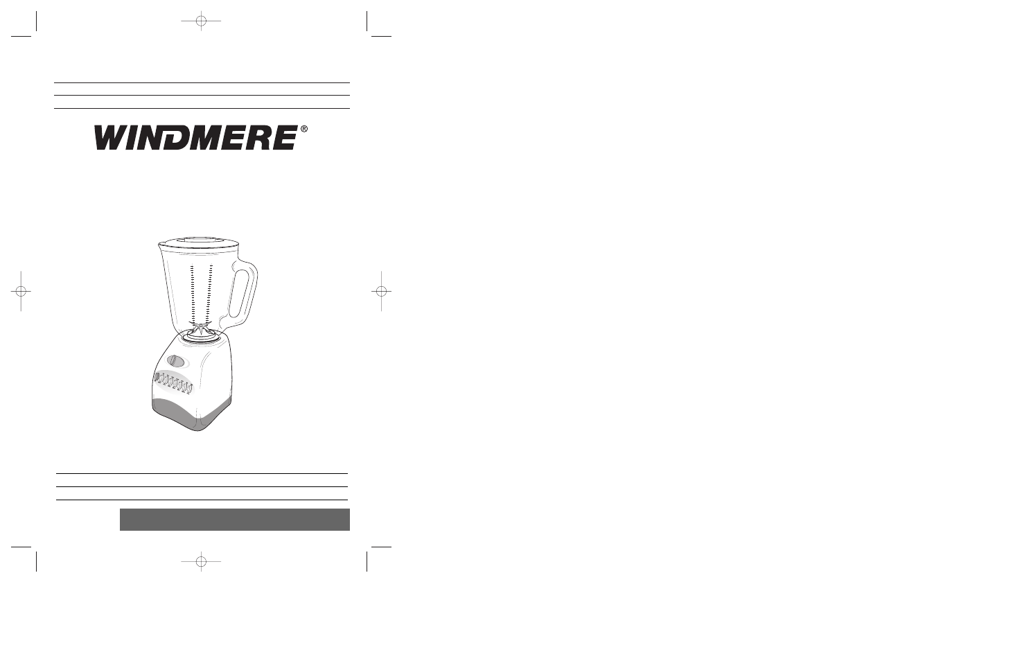 Windmere BD140 User Manual | 11 pages