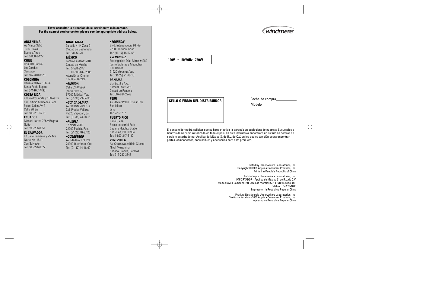 Windmere LRC4 User Manual | Page 10 / 11