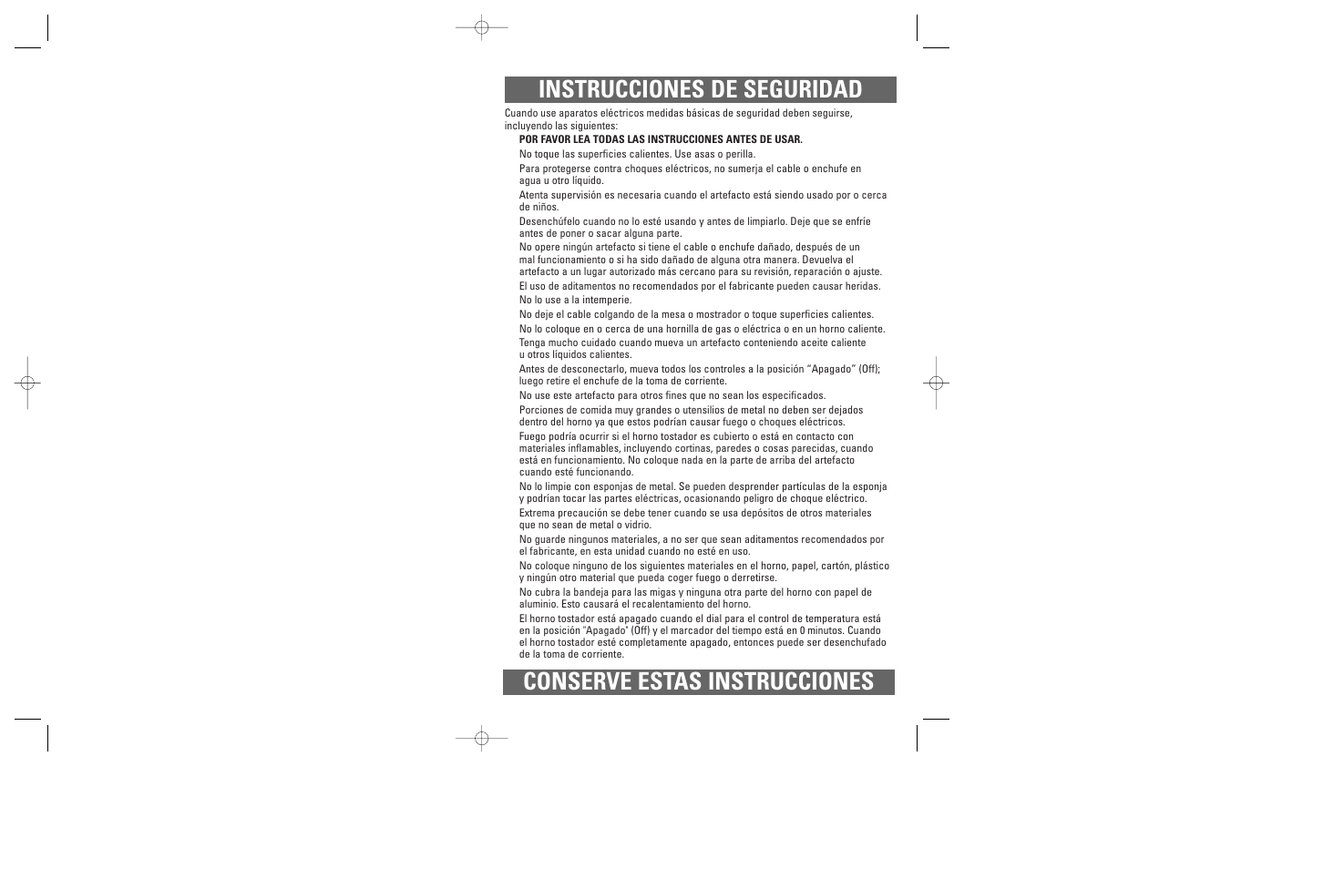 Windmere TO2000 User Manual | Page 2 / 15