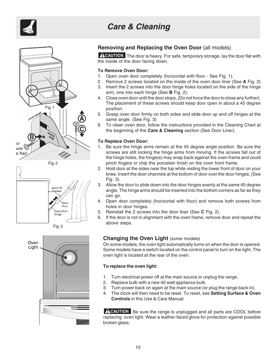 Care & cleaning | White-Westinghouse 316257134 (0809) User Manual | Page 10 / 12