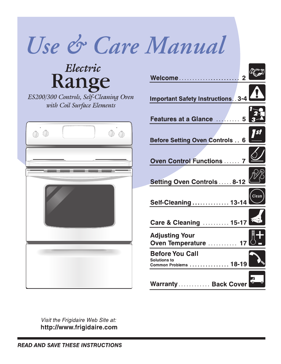 White-Westinghouse ES200/300 User Manual | 20 pages