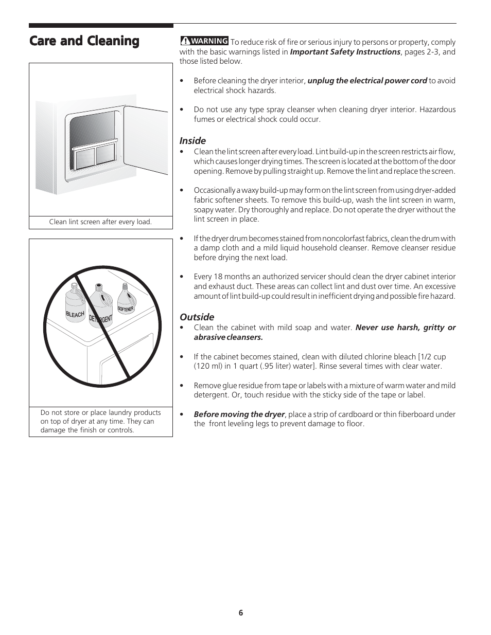 White-Westinghouse DRYER User Manual | Page 6 / 7