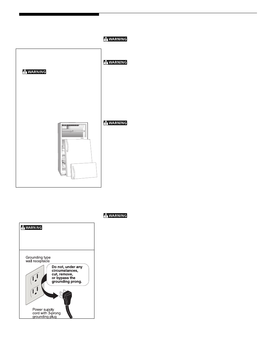 Important safety instructions | White-Westinghouse Top Freezer User Manual | Page 3 / 19