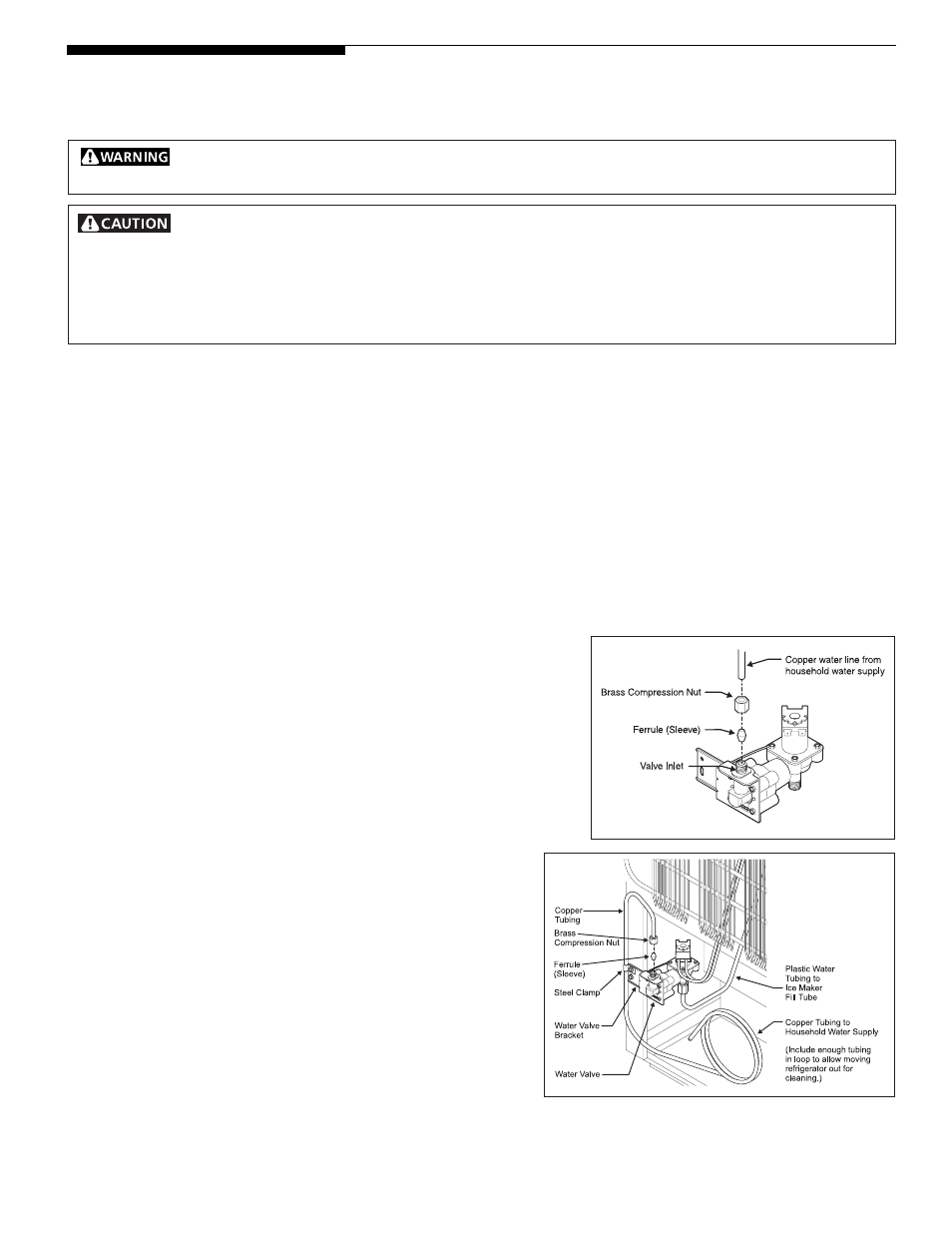 Connecting ice maker to water supply | White-Westinghouse Top Freezer User Manual | Page 5 / 19