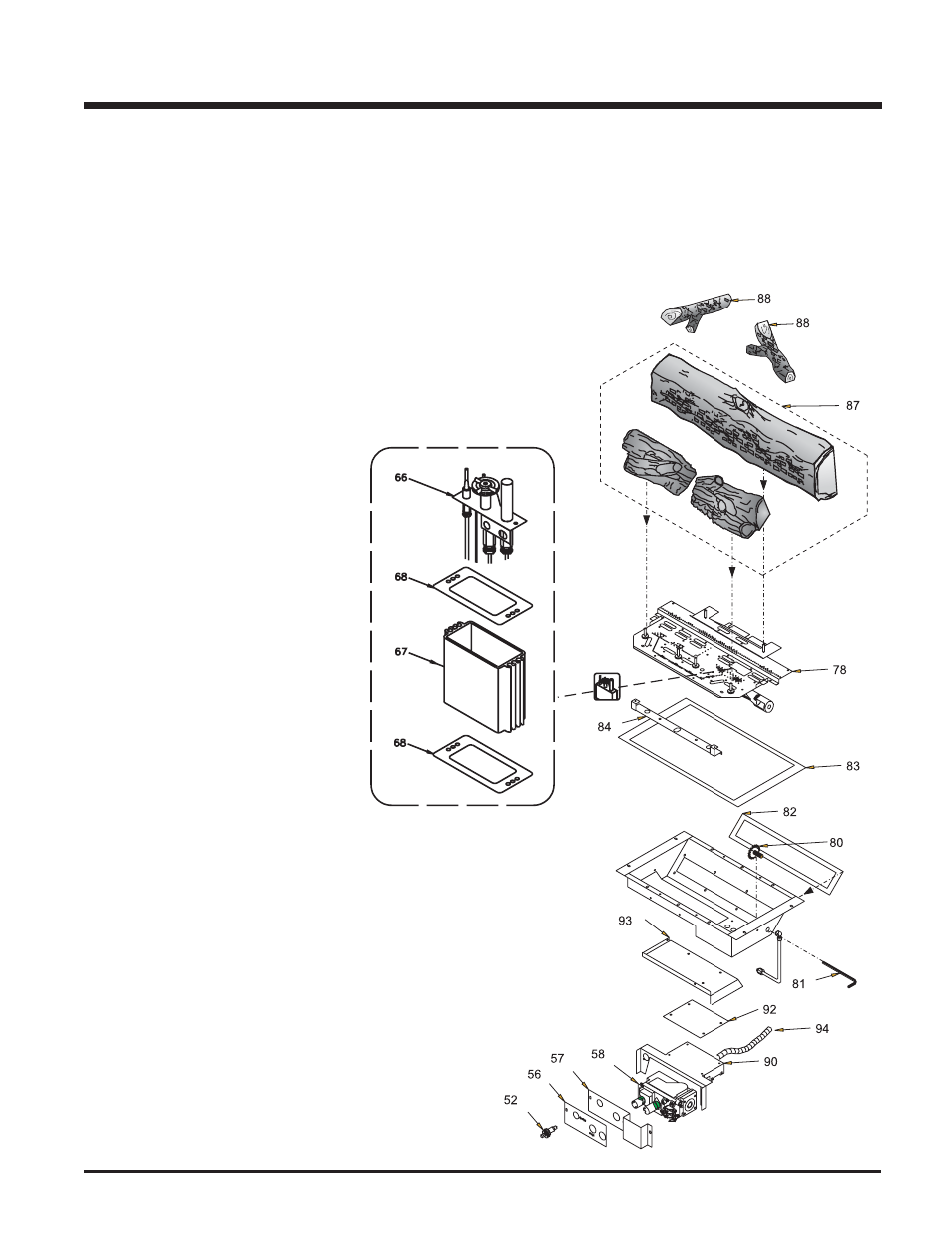 Parts list, Replacement / spare parts list | Waterford Appliances NATURAL GAS E61-LP User Manual | Page 21 / 24