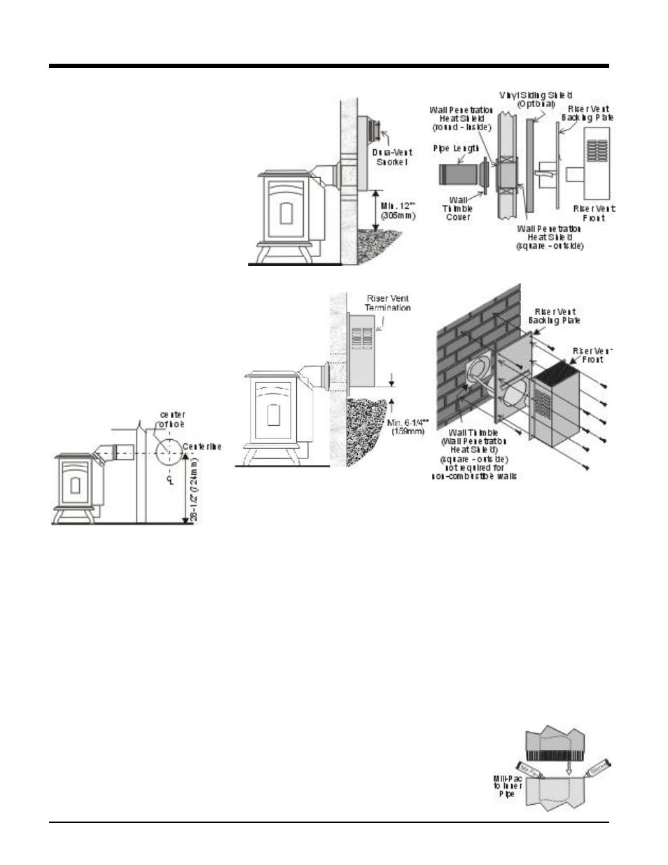 Installation, Horizontal installations | Waterford Appliances T25-LP User Manual | Page 12 / 36