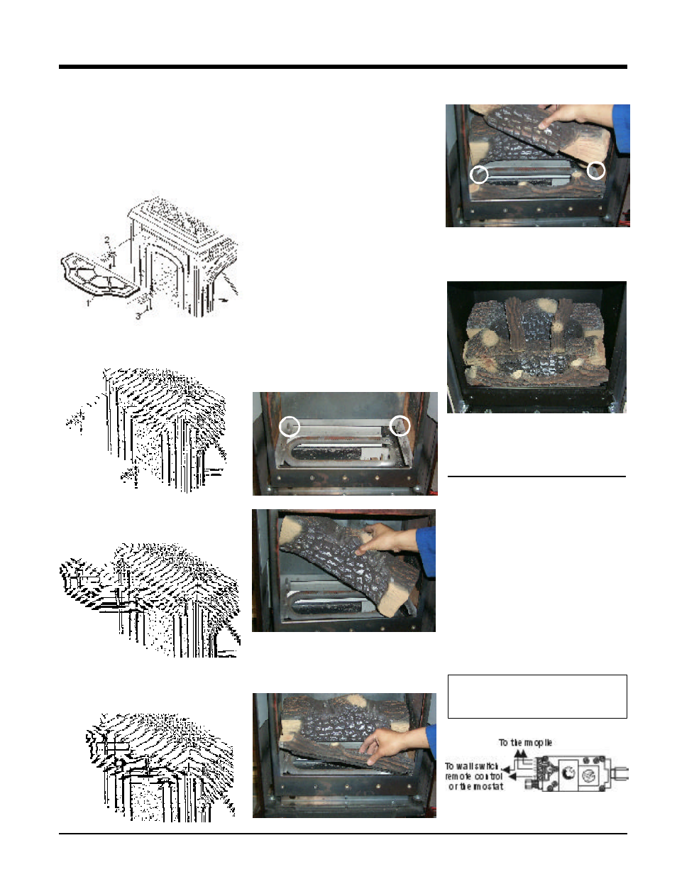 Installation, Optional wall thermostat, Log installation | Optional side shelf | Waterford Appliances T25-LP User Manual | Page 27 / 36