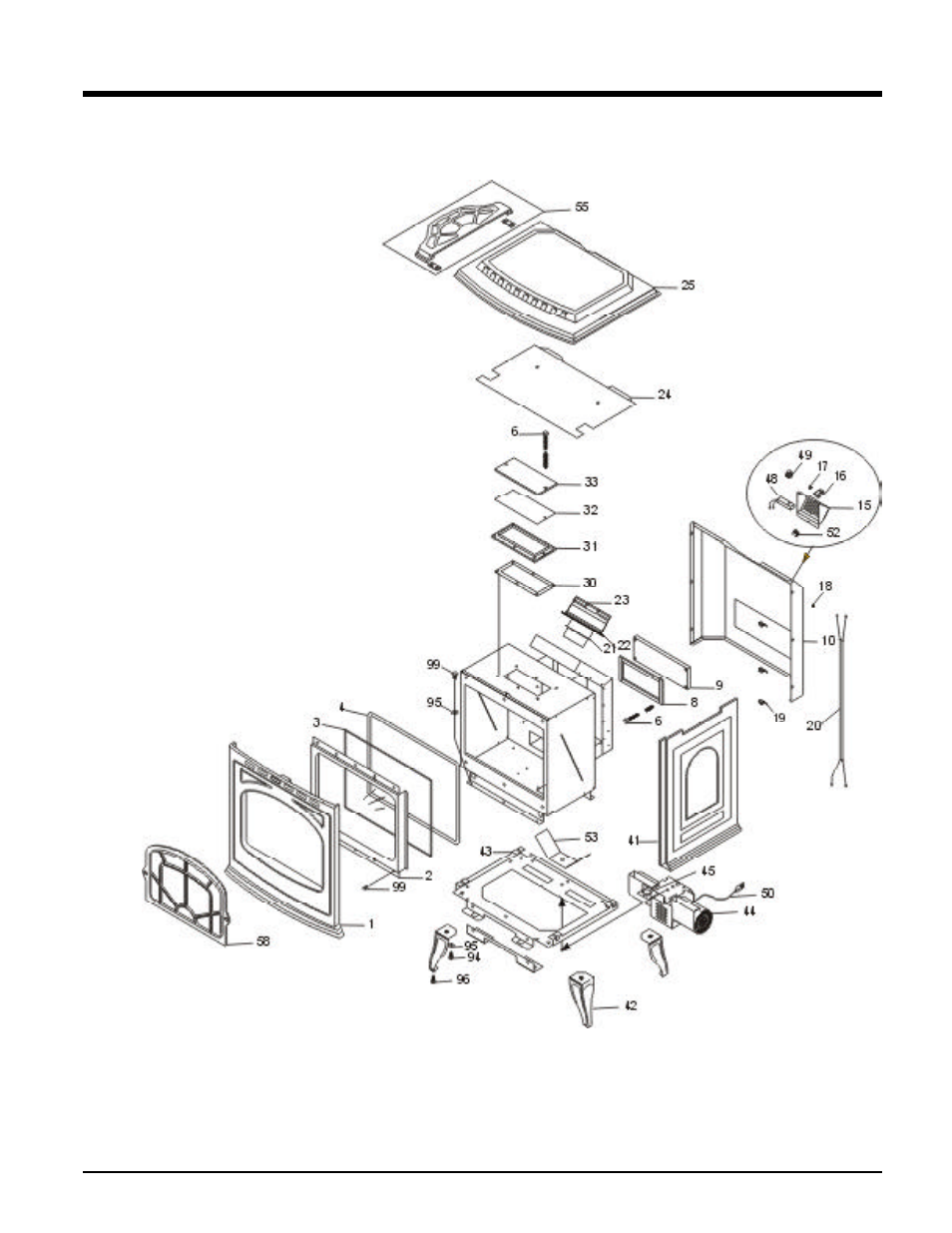 Parts list, Replacement / spare parts list | Waterford Appliances T25-LP User Manual | Page 33 / 36