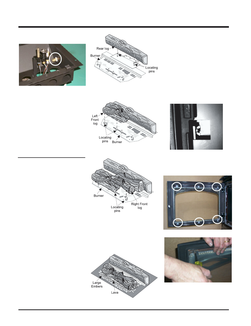 Installation, Optional door grill installation, Log installation | Waterford Appliances EMERALD E63-NG1 User Manual | Page 12 / 24