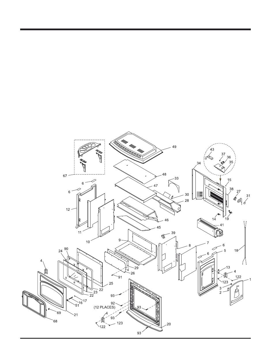 Parts list, Main assembly | Waterford Appliances EMERALD E63-NG1 User Manual | Page 20 / 24