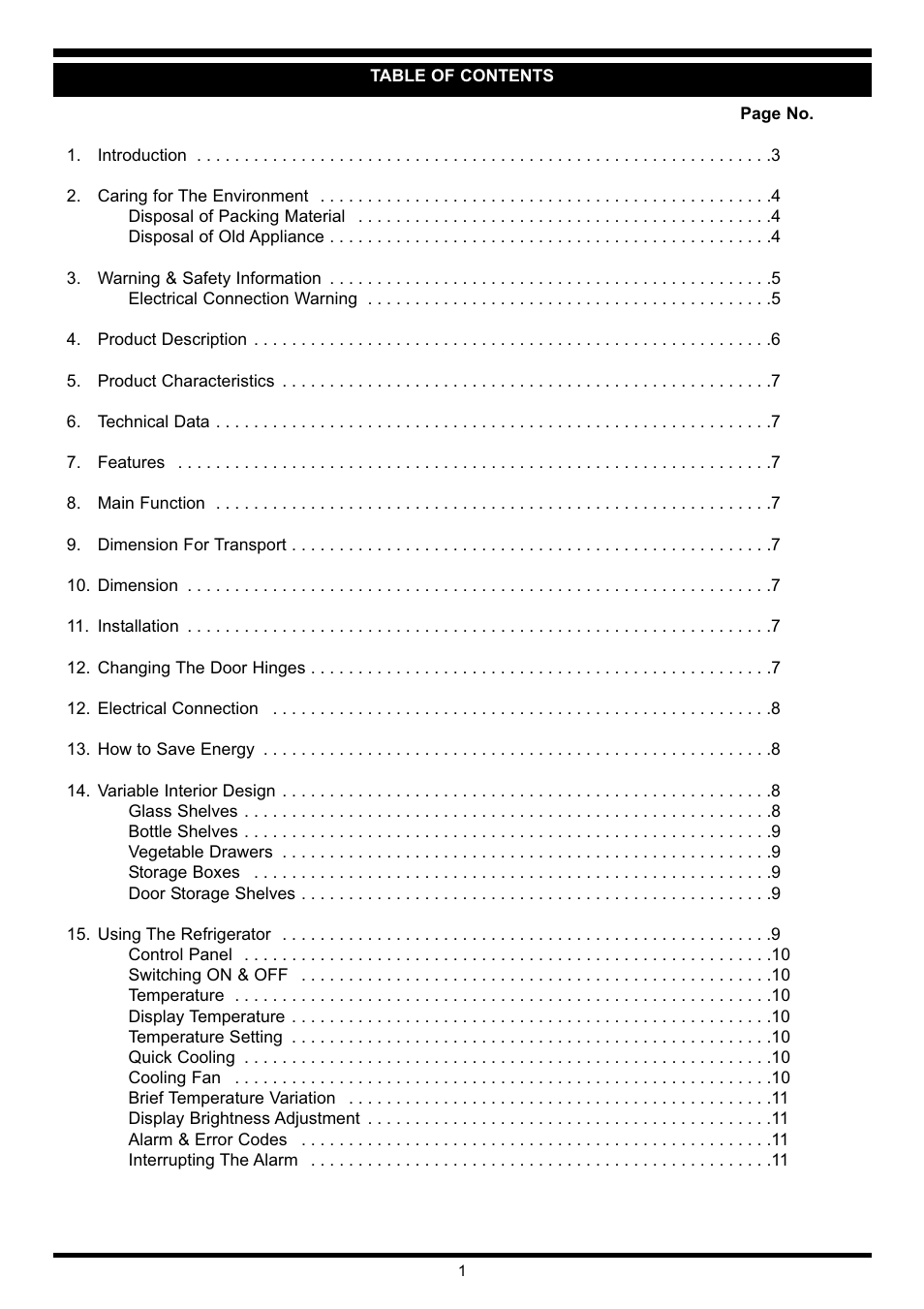 Waterford Appliances Free Standing Refrigerator User Manual | Page 2 / 16