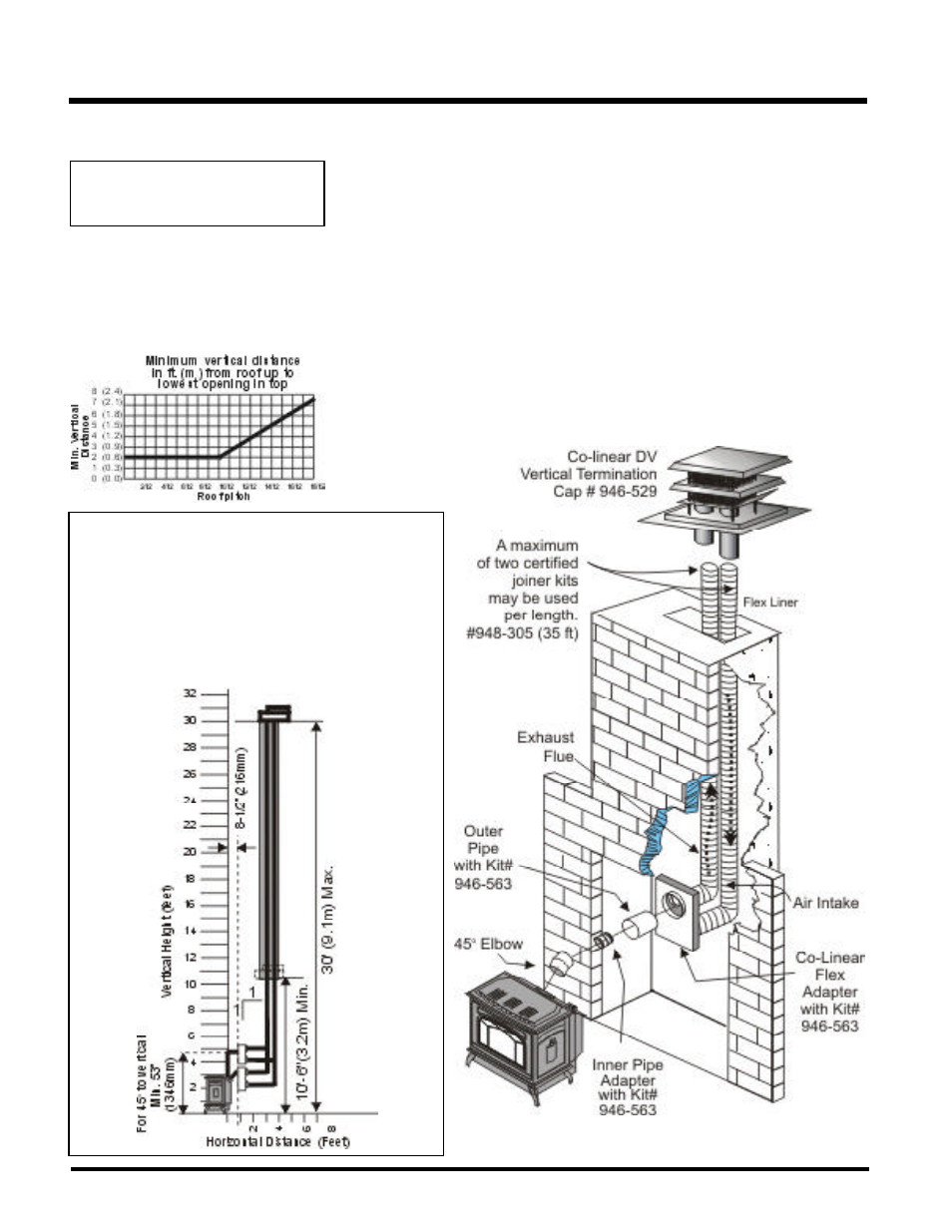 Installation, Vertical termination with co-linear flex system | Waterford Appliances E65-NG1 User Manual | Page 14 / 40