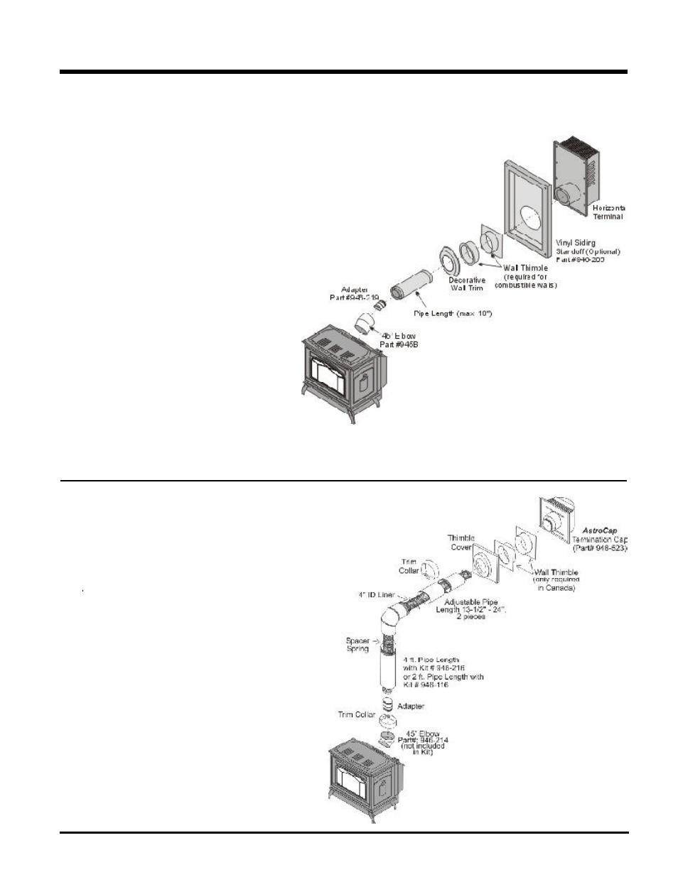 Installation, Dv stove horizontal vent kit, Miniumum horizontal termination installations | Waterford Appliances E65-NG1 User Manual | Page 15 / 40