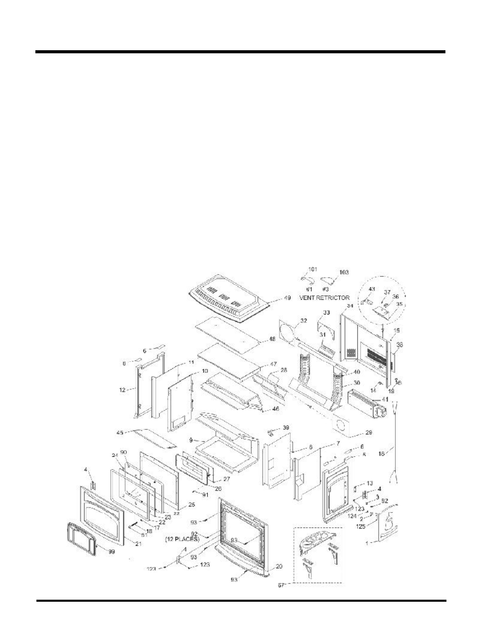 Parts list, Main assembly | Waterford Appliances E65-NG1 User Manual | Page 34 / 40