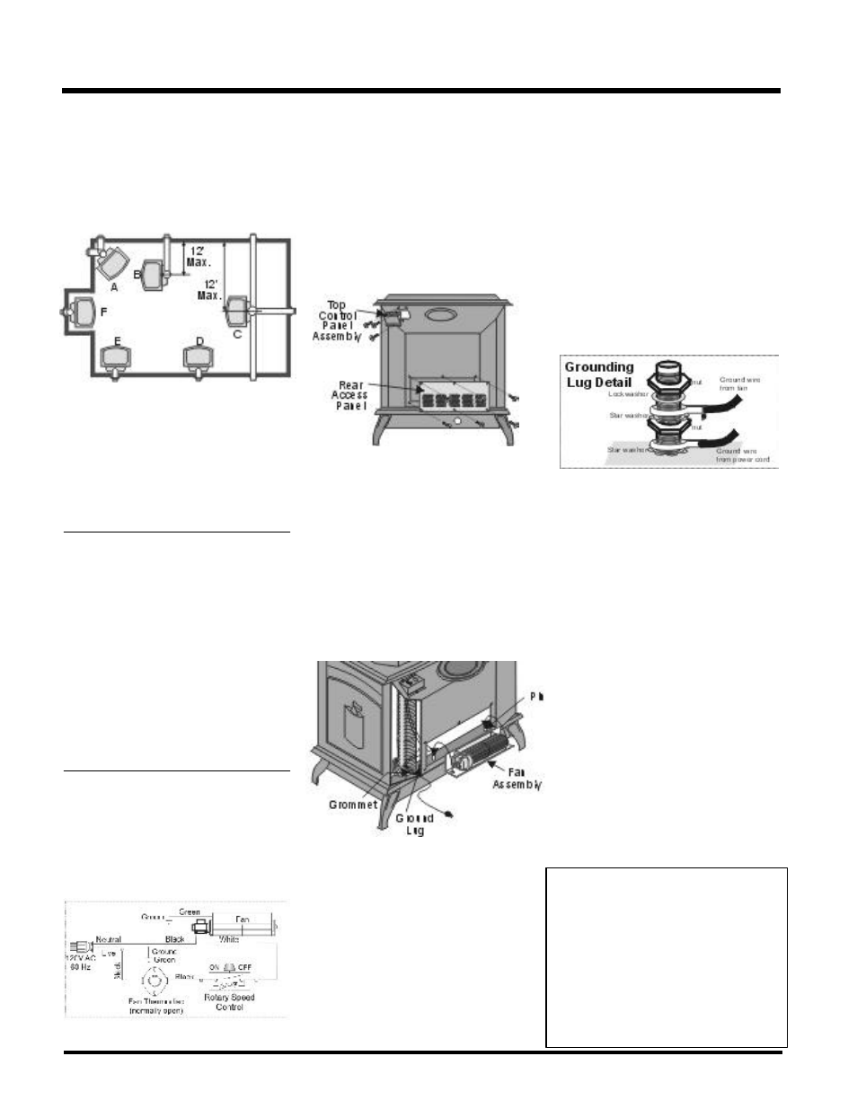 Installation, Optional fan installation, Locating your emerald gas stove | Manufactured mobile home additional requirements, Combustion and ventilation air | Waterford Appliances E65-NG1 User Manual | Page 8 / 40