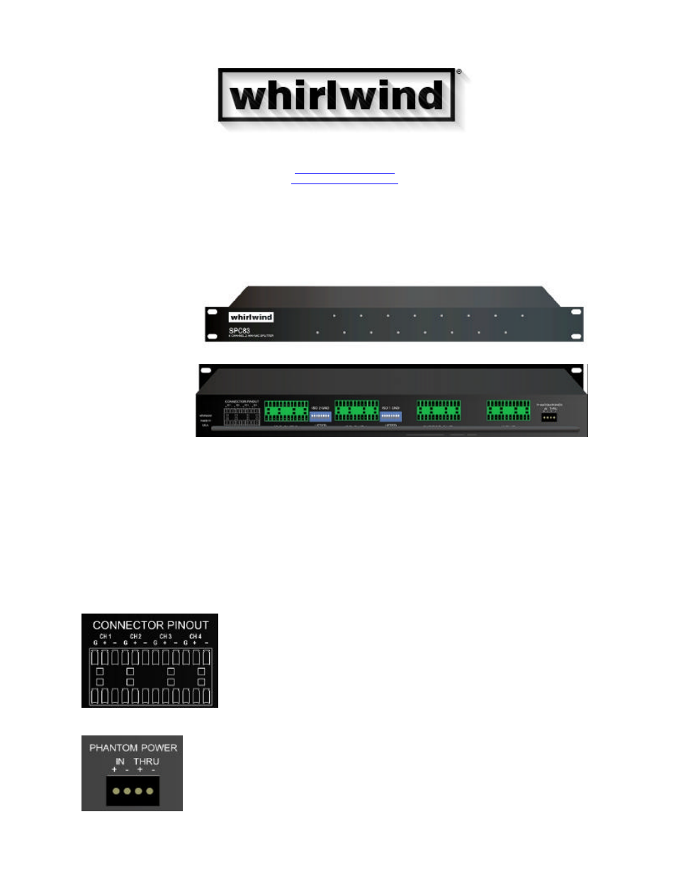 Whirlwind SPC82JT User Manual | 2 pages