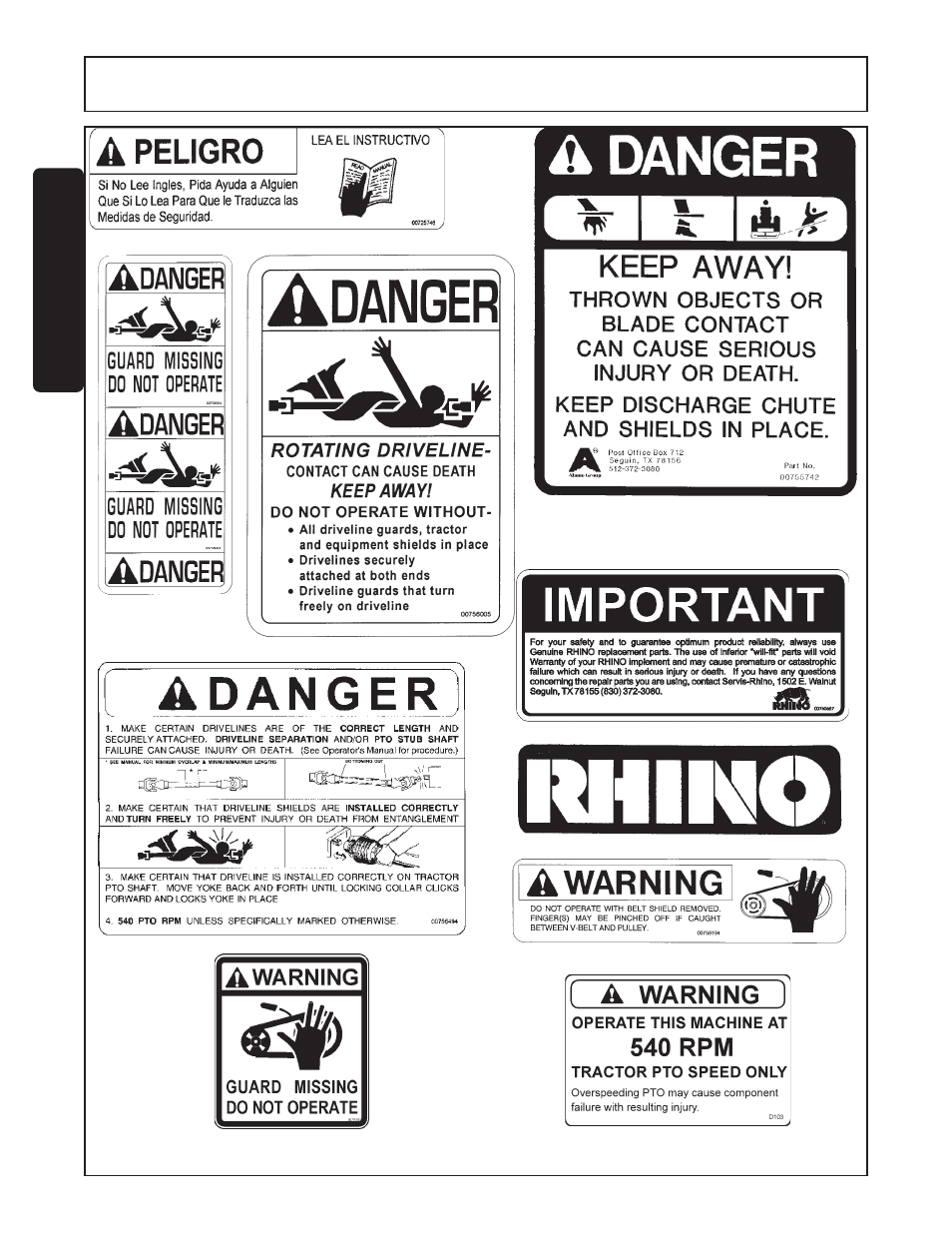 Safety decals -12, Safety | Whirlwind WW60-10001 User Manual | Page 18 / 98