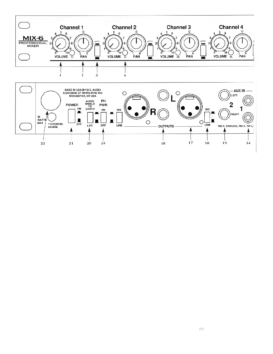 Whirlwind MIX 6 User Manual | Page 3 / 6