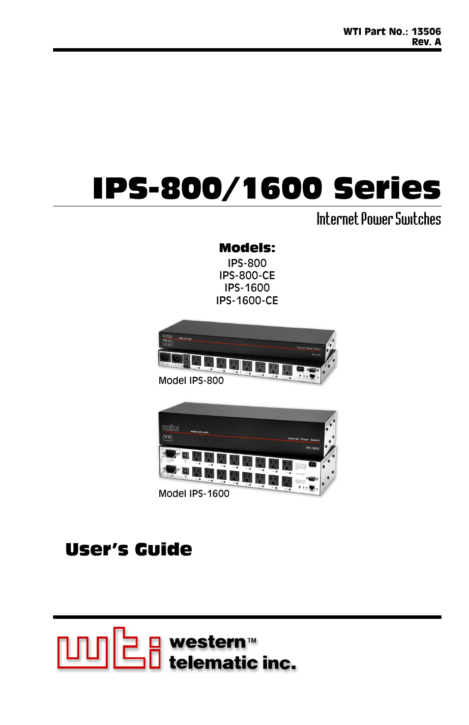 Western Telematic IPS-800 User Manual | 60 pages