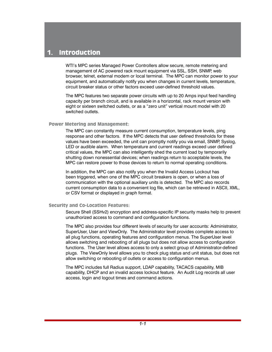 Introduction -1, Introduction | Western Telematic MPC-20VS16-3 User Manual | Page 10 / 216