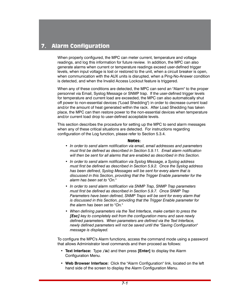 Alarm configuration -1, Alarm configuration | Western Telematic MPC-20VS16-3 User Manual | Page 112 / 216