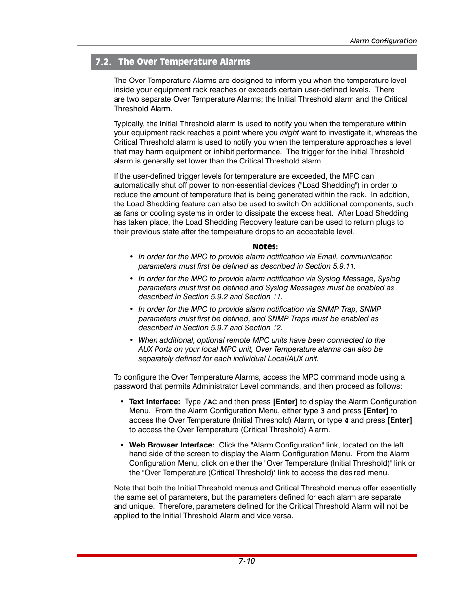The over temperature alarms -10 | Western Telematic MPC-20VS16-3 User Manual | Page 121 / 216