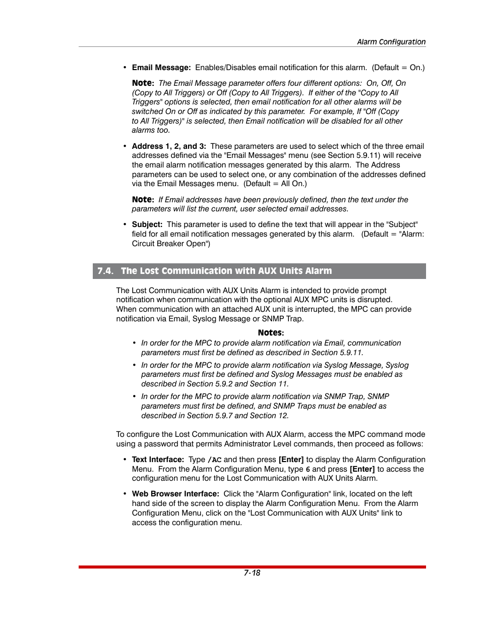 The lost communication with aux units alarm -18 | Western Telematic MPC-20VS16-3 User Manual | Page 129 / 216