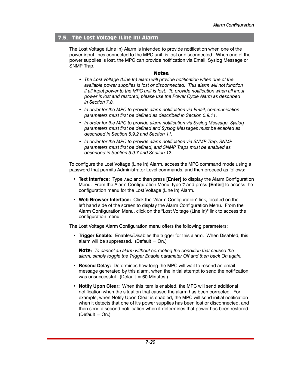 The lost voltage (line in) alarm -20 | Western Telematic MPC-20VS16-3 User Manual | Page 131 / 216