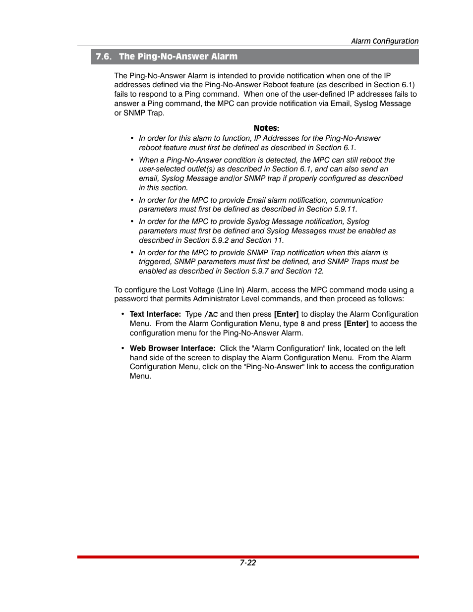 The ping-no-answer alarm -22 | Western Telematic MPC-20VS16-3 User Manual | Page 133 / 216