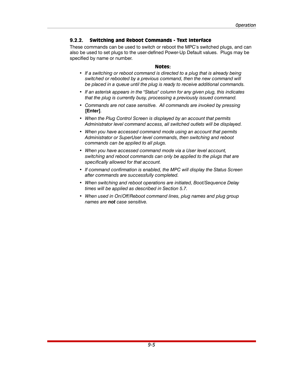 Switching and reboot commands - text interface -5 | Western Telematic MPC-20VS16-3 User Manual | Page 152 / 216