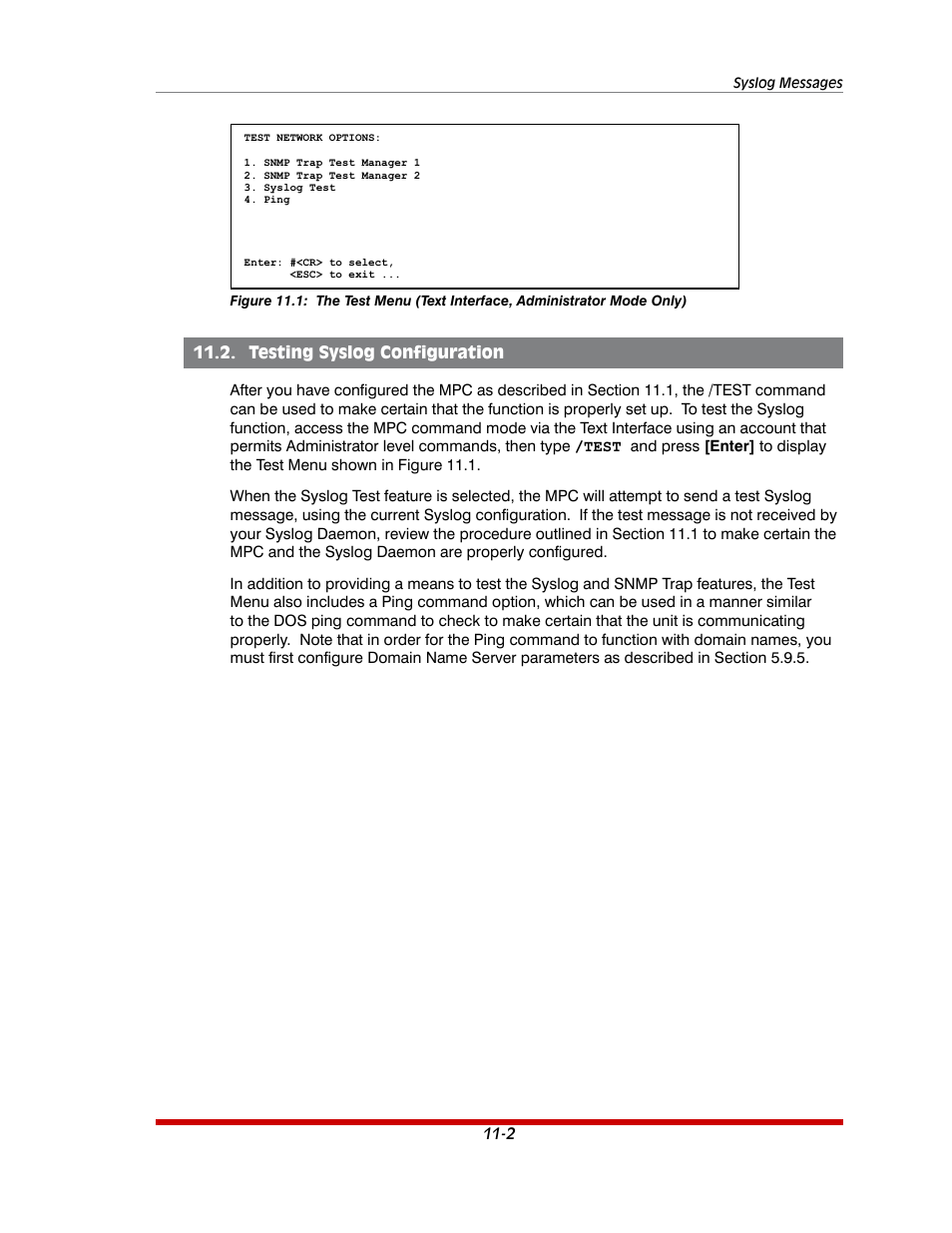 Testing syslog configuration -2, Testing syslog configuration | Western Telematic MPC-20VS16-3 User Manual | Page 162 / 216