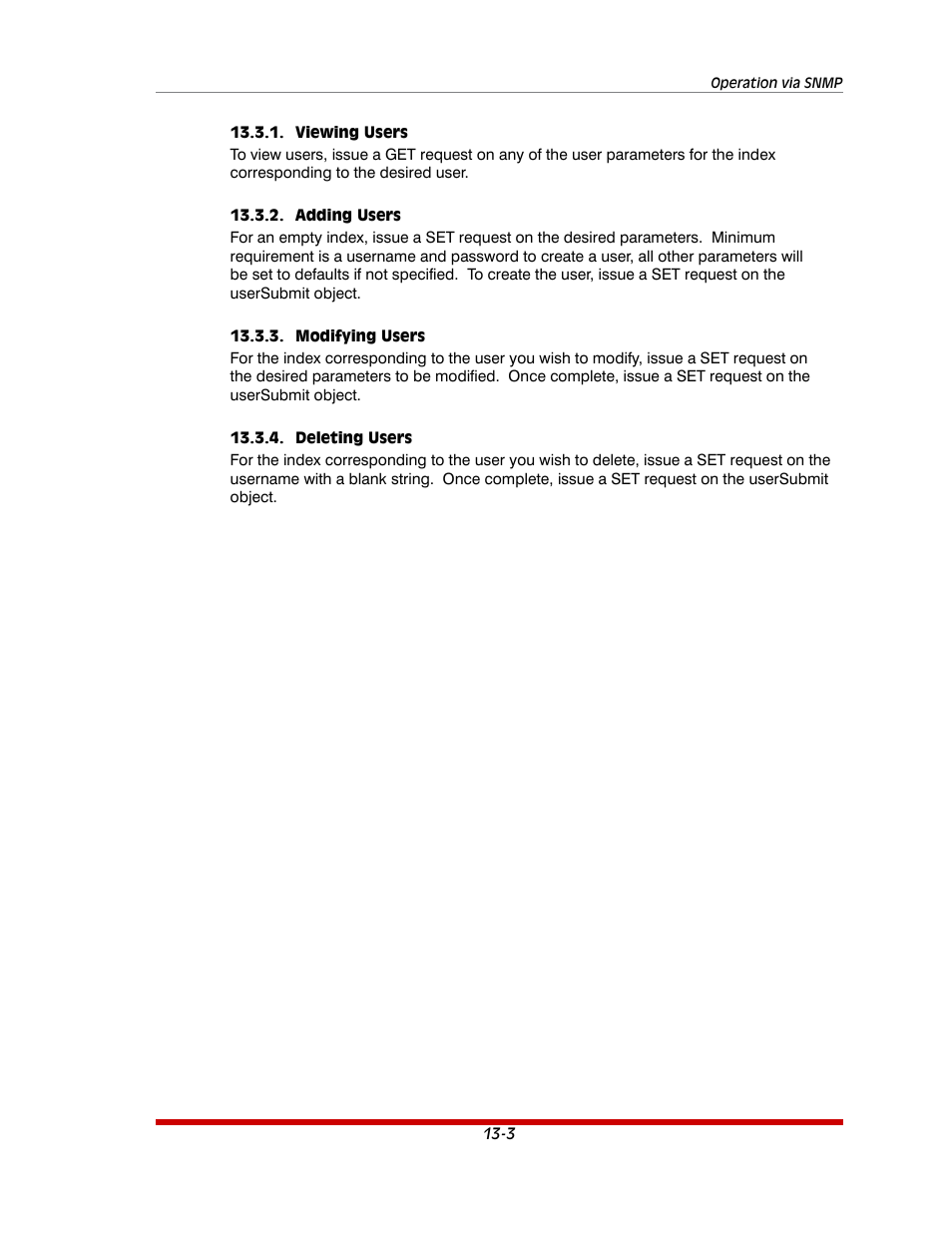 Viewing users -3, Adding users -3, Modifying users -3 | Deleting users -3 | Western Telematic MPC-20VS16-3 User Manual | Page 167 / 216