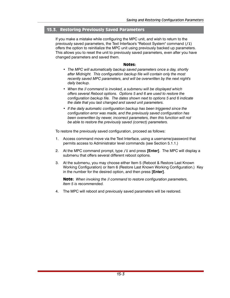 Restoring previously saved parameters -3 | Western Telematic MPC-20VS16-3 User Manual | Page 177 / 216