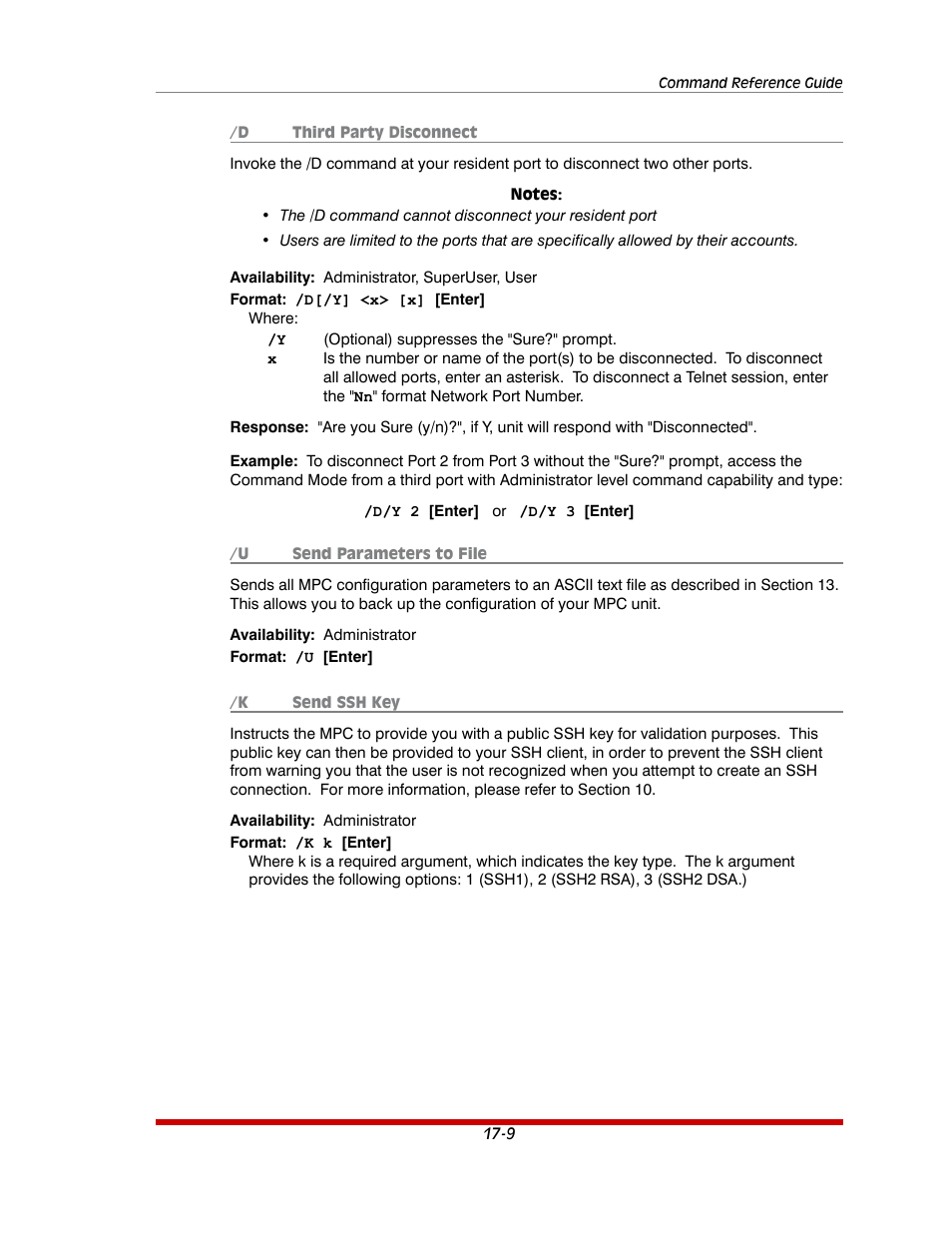 Configuration commands -9 | Western Telematic MPC-20VS16-3 User Manual | Page 188 / 216