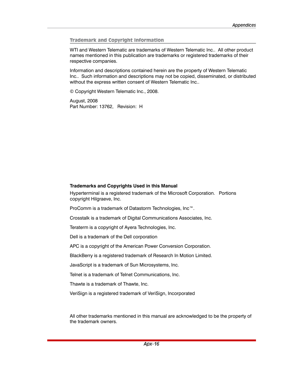 Western Telematic MPC-20VS16-3 User Manual | Page 207 / 216