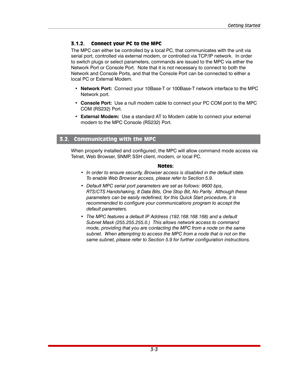 Connect your pc to the mpc -3, Communicating with the mpc -3 | Western Telematic MPC-20VS16-3 User Manual | Page 23 / 216
