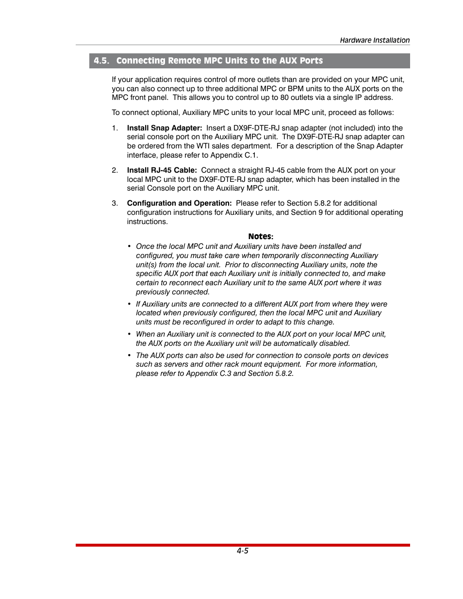 Connecting remote mpc units to the aux ports -5 | Western Telematic MPC-20VS16-3 User Manual | Page 30 / 216