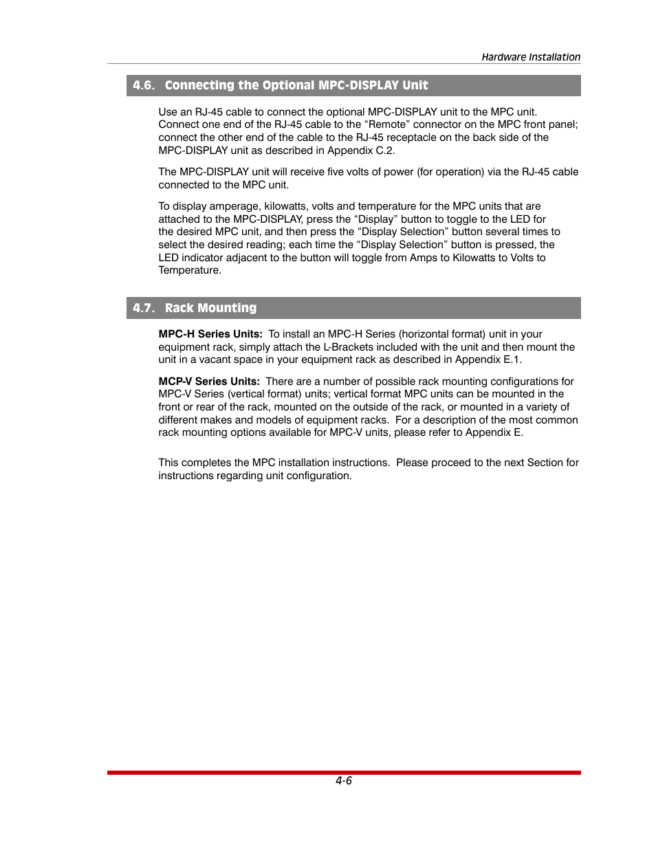 Connecting the optional mpc-display unit -6, Rack mounting -6 | Western Telematic MPC-20VS16-3 User Manual | Page 31 / 216