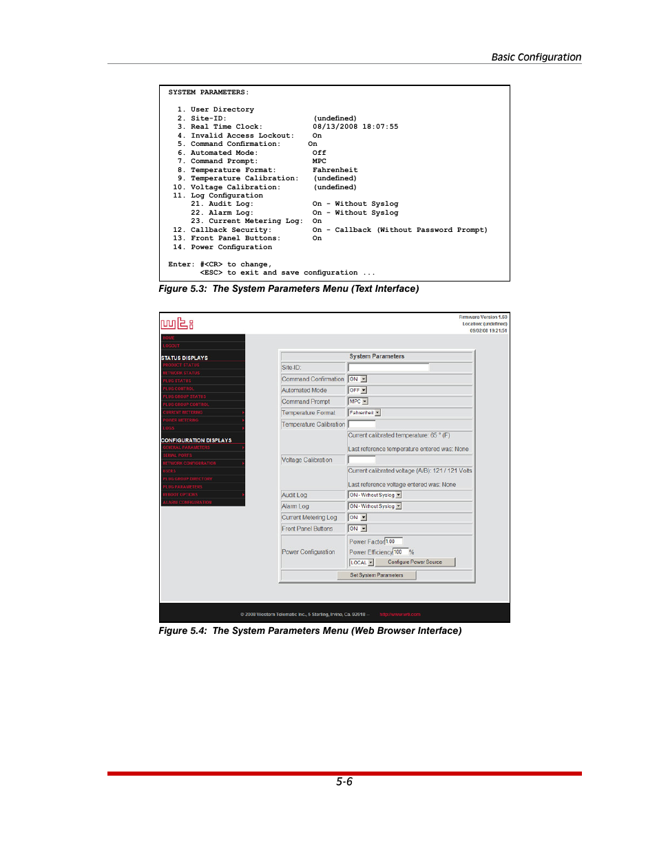The system parameters menu (text interface) -6 | Western Telematic MPC-20VS16-3 User Manual | Page 37 / 216