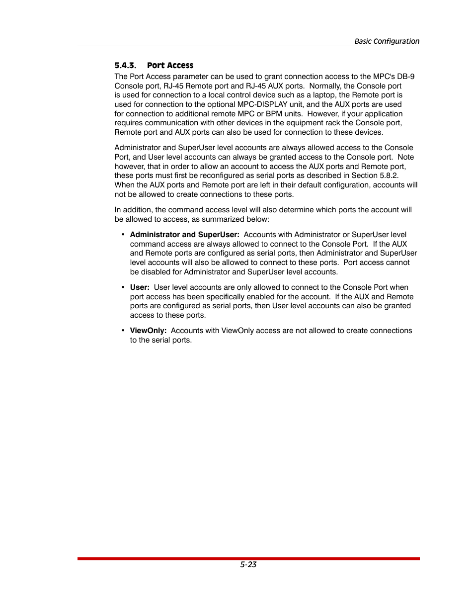 Port access -23 | Western Telematic MPC-20VS16-3 User Manual | Page 54 / 216